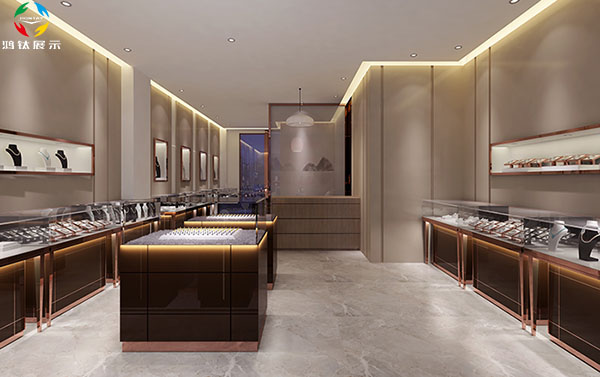 珠寶展示柜的設(shè)計(jì)增添了珠寶店的美感
